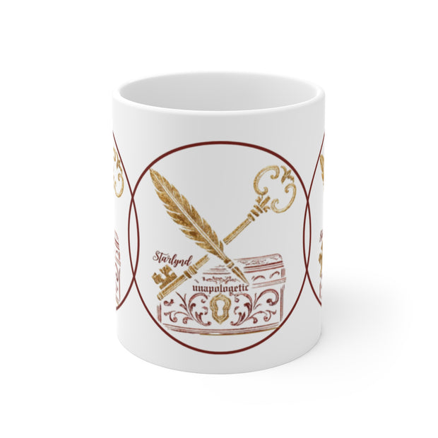 Vintage Key & Quill Mug | Ideal Gift for Writers & Students | Coffee, Tea, Desk Décor, Literary Gifts, Unique Present