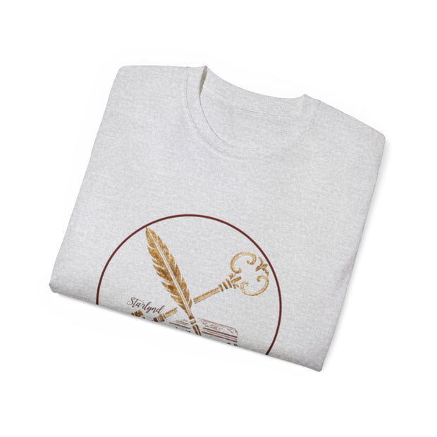 Vintage Key & Feather Unisex Ultra Cotton Tee, Gifts for Book Lovers, Literary T-Shirt, Unique Casual Wear, Ideal for Birthdays