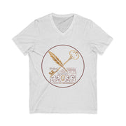 Vintage Key & Feather Tee | Unisex Short Sleeve V-Neck | Gift for Writers, Book Lovers, and Dreamers, Perfect for Birthdays or Holidays