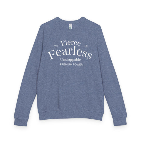 Fearless Crewneck Sweatshirt – 'Fierce Fearless' Inspirational Raglan Pullover