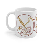 Vintage Key & Quill Mug | Ideal Gift for Writers & Students | Coffee, Tea, Desk Décor, Literary Gifts, Unique Present