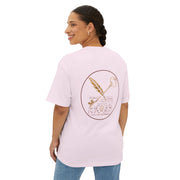 Chic Gold-Accent Boxy Tee, Casual Oversized T-Shirt, Trendy Streetwear Top, Gift for Her, Comfortable Everyday Wear