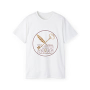 Vintage Key & Feather Unisex Ultra Cotton Tee, Gifts for Book Lovers, Literary T-Shirt, Unique Casual Wear, Ideal for Birthdays