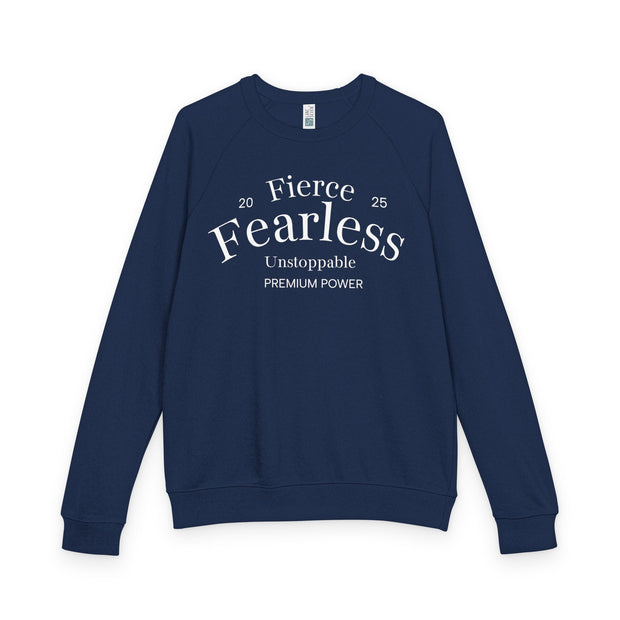Fearless Crewneck Sweatshirt – 'Fierce Fearless' Inspirational Raglan Pullover
