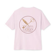 Chic Gold-Accent Boxy Tee, Casual Oversized T-Shirt, Trendy Streetwear Top, Gift for Her, Comfortable Everyday Wear