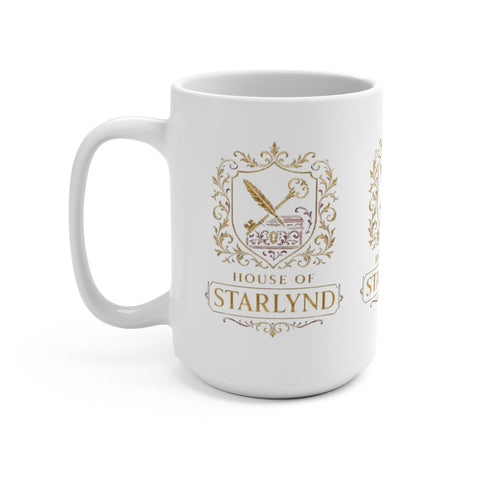 Elegant Crest Mug, House of Starlynd, Perfect for Home, Gifts, Personalized Gift, Tea or Coffee Lovers, Unique Drinking Vessel