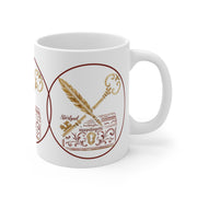 Vintage Key & Quill Mug | Ideal Gift for Writers & Students | Coffee, Tea, Desk Décor, Literary Gifts, Unique Present
