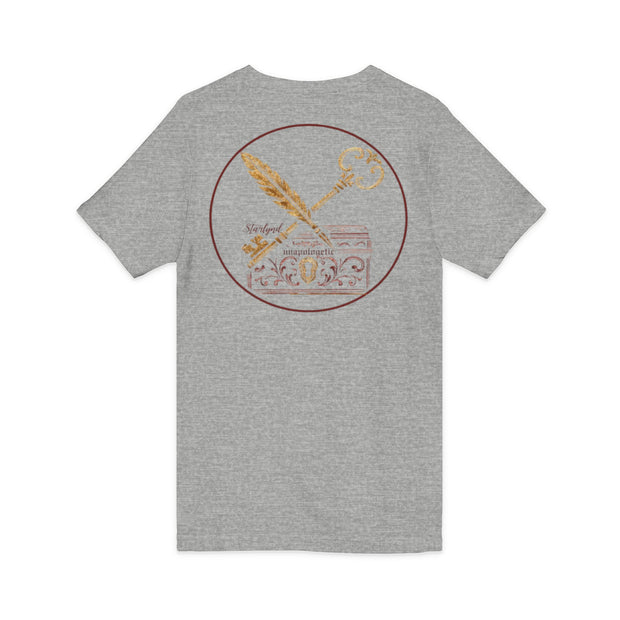 Vintage Key & Feather Tee | Unisex Short Sleeve V-Neck | Gift for Writers, Book Lovers, and Dreamers, Perfect for Birthdays or Holidays