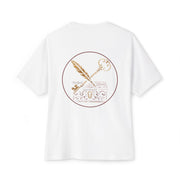 Chic Gold-Accent Boxy Tee, Casual Oversized T-Shirt, Trendy Streetwear Top, Gift for Her, Comfortable Everyday Wear