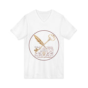 Vintage Key & Feather Tee | Unisex Short Sleeve V-Neck | Gift for Writers, Book Lovers, and Dreamers, Perfect for Birthdays or Holidays